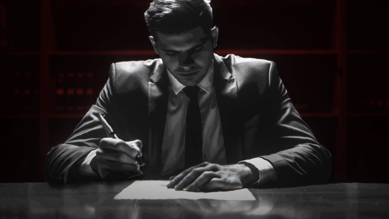 Monochrome frame from a motion-led visual edit